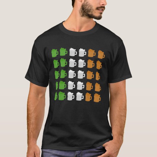 St Patrick's Day  Irish Flag Beer Alcohol Pint Gla T-shirt (Voorkant)