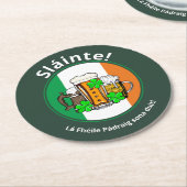 ST PATRICKS DAY Irish Flag Beer Ronde Kartonnen Onderzetter (Gebogen)