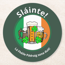 ST PATRICKS DAY Irish Flag Beer Ronde Kartonnen Onderzetter
