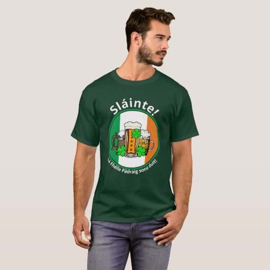 ST PATRICKS DAY Irish Flag Beer T-shirt (Voorkant volledig)