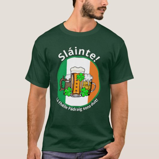 ST PATRICKS DAY Irish Flag Beer T-shirt (Voorkant)