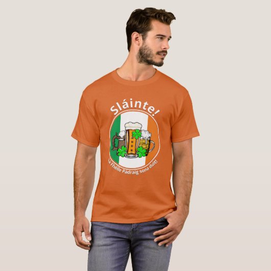 ST PATRICKS DAY Irish Flag Beer Unisex T-shirt (Voorkant volledig)