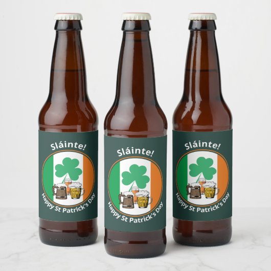 St Patricks Day Irish Flag Bier Etiket (Flessen)