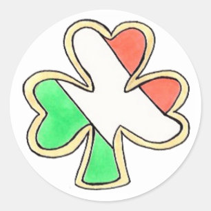 St. Patrick's Day Irish Flag Lucky Shamrock Cookie Ronde Sticker