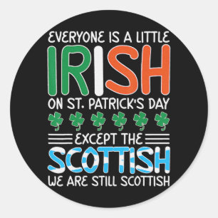 St Patrick's Day Irish Flag Scottish Shamrock Joke Ronde Sticker