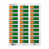 St Patrick's Day Irish Flag Shamrock Etiket (Full Sheet)