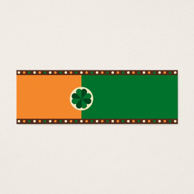 St Patrick's Day Irish Flag Shamrock Mini Visitekaartjes (Voorkant)