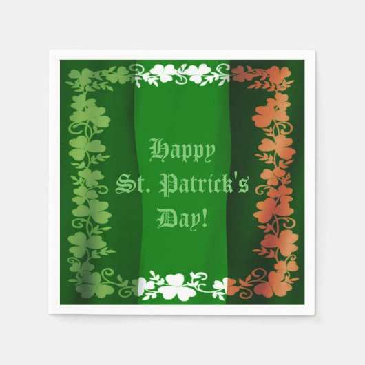 St. Patrick's Day Irish Flag Shamrock Napkins Servet (Voorkant)