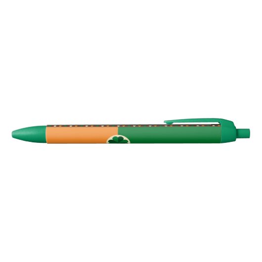 St Patrick's Day Irish Flag Shamrock Zwarte Inkt Pen (Bovenkant)