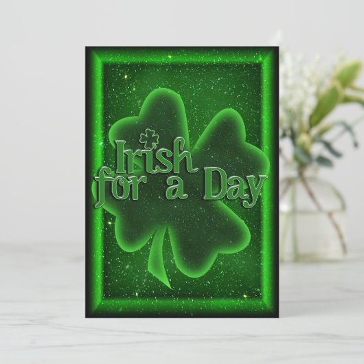 St. Patrick's Day Irish for a Day Kaart (Staand voorkant)