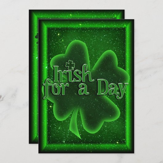 St. Patrick's Day Irish for a Day Kaart (Voorkant / Achterkant)