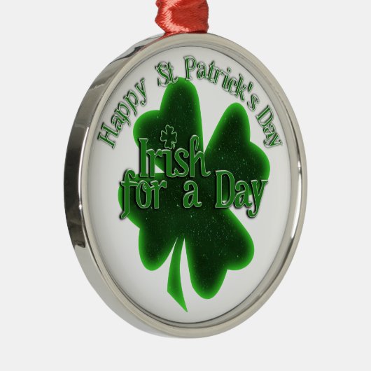 St. Patrick's Day Irish for a Day Metalen Ornament (Rechts)