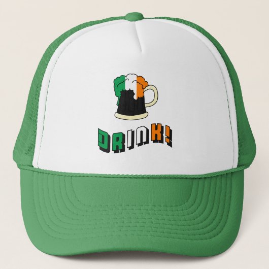 St Patricks Day Irish Funny Cute Drink Beer Trucker Pet (Voorkant)