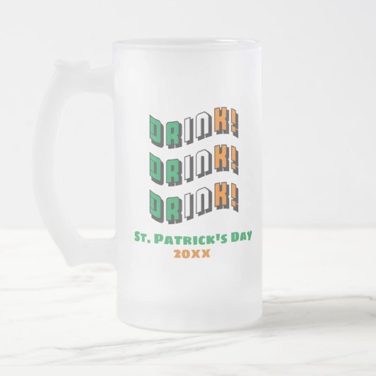 St Patricks Day Irish Funny Cute Drink Matglas Bierpul (Links)