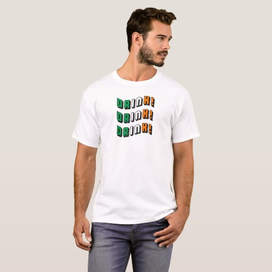 St Patricks Day Irish Funny Cute Drink T-shirt (Voorkant volledig)