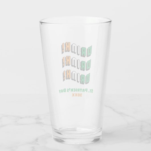 St Patricks Day Irish Funny Drink Beer Pint Glas (Achterkant)