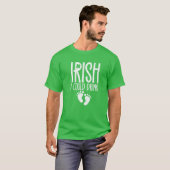 St. Patrick's Day Irish Funny Drink Pregnant Lucky T-shirt (Voorkant volledig)