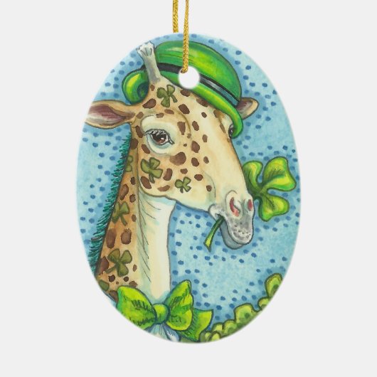 St. Patrick's Day IRISH GIRAFFE CHRISTMAS ORNAMENT (Achterkant)