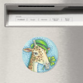 ST. PATRICK'S DAY IRISH GIRAFFE MAGNET Round (Insitu (Vaatwasser))