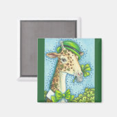 ST. PATRICK'S DAY IRISH GIRAFFE MAGNET Square (Voorkant / Achterkant)