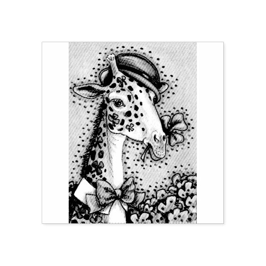 ST. PATRICK'S DAY IRISH GIRAFFE RUBBER STAMP RUBBERSTEMPEL (Afrduk)