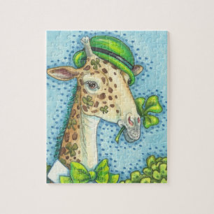 St. Patrick's Day IRISH GIRAFFE & SHAMROCKS PUZZLE Legpuzzel