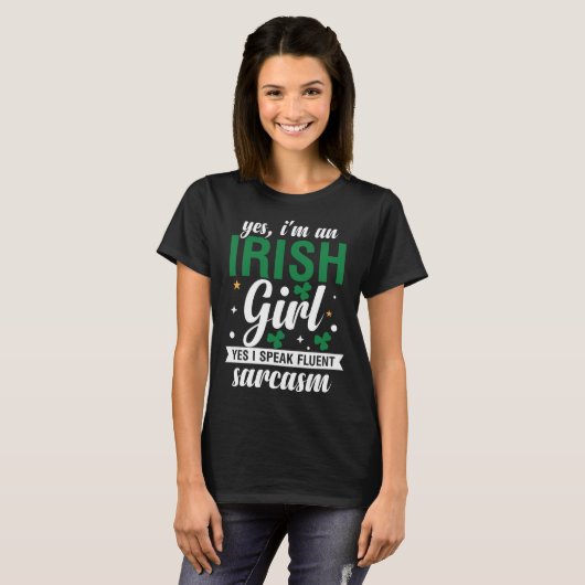 St. Patricks Day, Irish Girl Cool T-Shirt (Voorkant volledig)