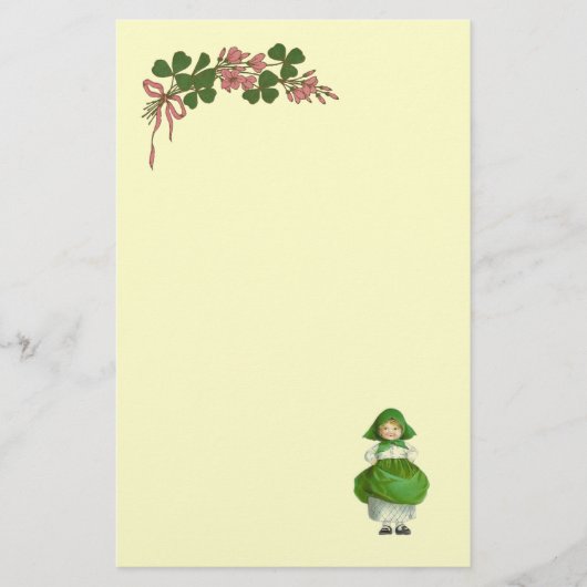 ST PATRICK'S DAY - IRISH GIRL EN SHAMROCKS BRIEFPAPIER (Voorkant)