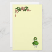ST PATRICK'S DAY - IRISH GIRL EN SHAMROCKS BRIEFPAPIER (Voorkant / Achterkant)