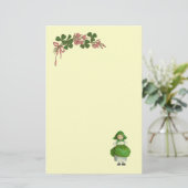 ST PATRICK'S DAY - IRISH GIRL EN SHAMROCKS BRIEFPAPIER (Staand voorkant)