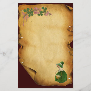ST PATRICK'S DAY - IRISH GIRL EN SHAMROCKS BRIEFPAPIER