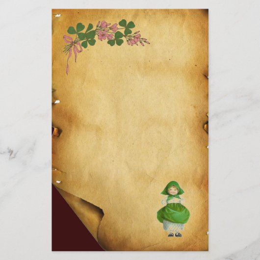 ST PATRICK'S DAY - IRISH GIRL EN SHAMROCKS BRIEFPAPIER (Voorkant)