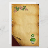 ST PATRICK'S DAY - IRISH GIRL EN SHAMROCKS BRIEFPAPIER (Voorkant / Achterkant)
