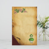 ST PATRICK'S DAY - IRISH GIRL EN SHAMROCKS BRIEFPAPIER (Staand voorkant)