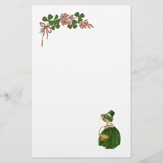 ST PATRICK'S DAY - IRISH GIRL EN SHAMROCKS BRIEFPAPIER (Voorkant)