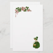 ST PATRICK'S DAY - IRISH GIRL EN SHAMROCKS BRIEFPAPIER (Voorkant / Achterkant)