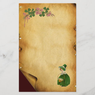 ST PATRICK'S DAY - IRISH GIRL EN SHAMROCKS BRIEFPAPIER