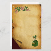 ST PATRICK'S DAY - IRISH GIRL EN SHAMROCKS BRIEFPAPIER (Voorkant / Achterkant)