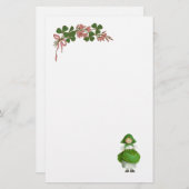 ST PATRICK'S DAY - IRISH GIRL EN SHAMROCKS BRIEFPAPIER (Voorkant / Achterkant)