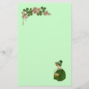 ST PATRICK'S DAY - IRISH GIRL EN SHAMROCKS BRIEFPAPIER