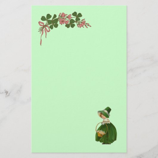ST PATRICK'S DAY - IRISH GIRL EN SHAMROCKS BRIEFPAPIER (Voorkant)