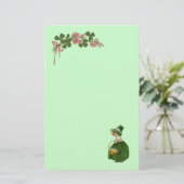 ST PATRICK'S DAY - IRISH GIRL EN SHAMROCKS BRIEFPAPIER (Staand voorkant)