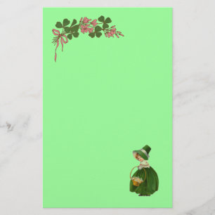 ST PATRICK'S DAY - IRISH GIRL EN SHAMROCKS BRIEFPAPIER