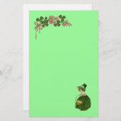 ST PATRICK'S DAY - IRISH GIRL EN SHAMROCKS BRIEFPAPIER (Voorkant / Achterkant)