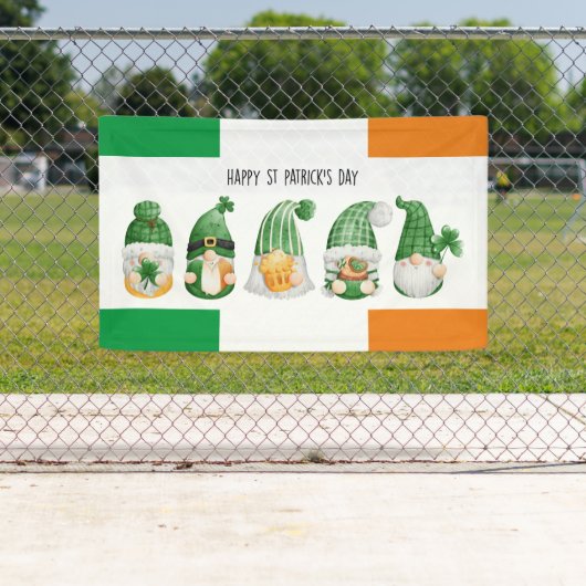 St. Patrick's Day Irish Gnomes Banner (Insitu)