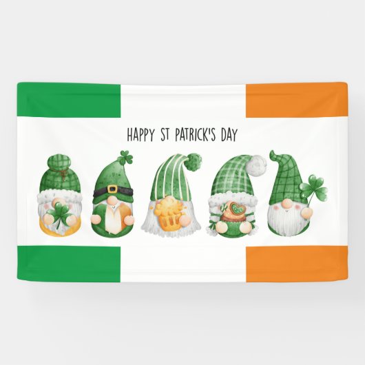 St. Patrick's Day Irish Gnomes Banner (Horizontaal)