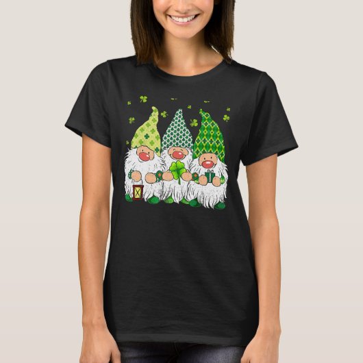 St Patricks Day Irish Gnomes Leprechauns Funky St  T-shirt (Voorkant)
