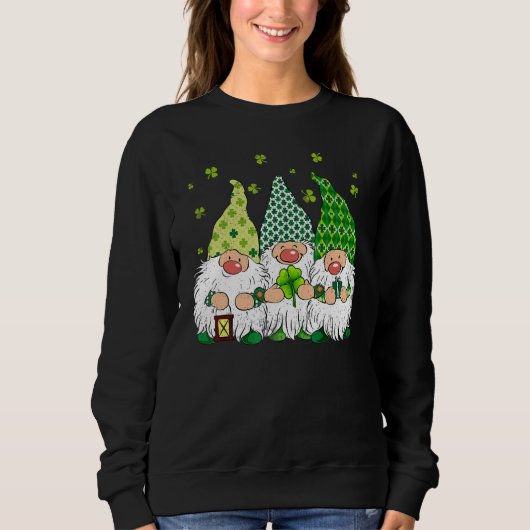 St Patricks Day Irish Gnomes Leprechauns Funky St Trui (Voorkant)