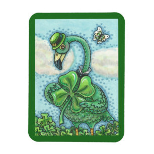 St. Patrick's Day IRISH GREEN FLAMINGO MAGNET Magneet