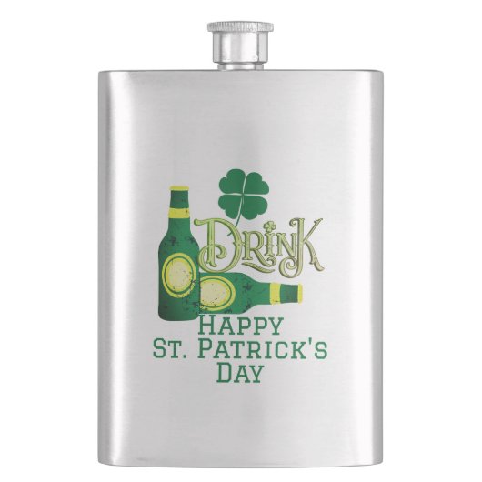 St. Patrick's Day Irish green luck Shamrock Flacon (Voorkant)